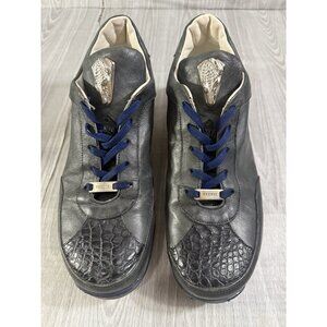 Fennix Italy crocodile Leather Sneakers size 42 EU 9 US color Blue made Italy